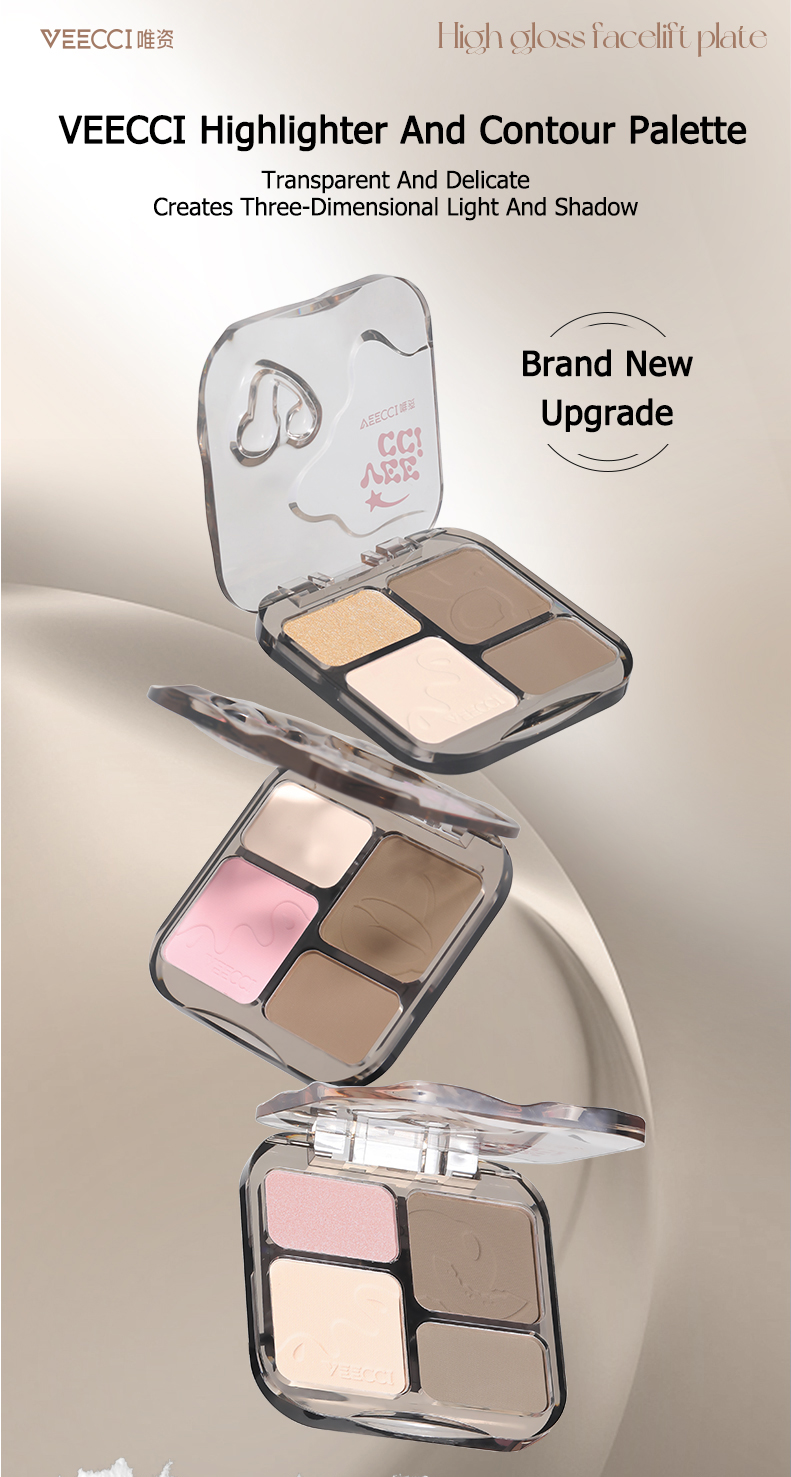 VEECCI Apat na Kulay Contour Highlight Matte Contour Palette Anino ng ...