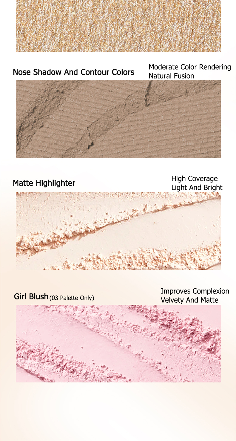 VEECCI Four Colors Contour Highlight Matte Contour Palette Nose Shadow ...