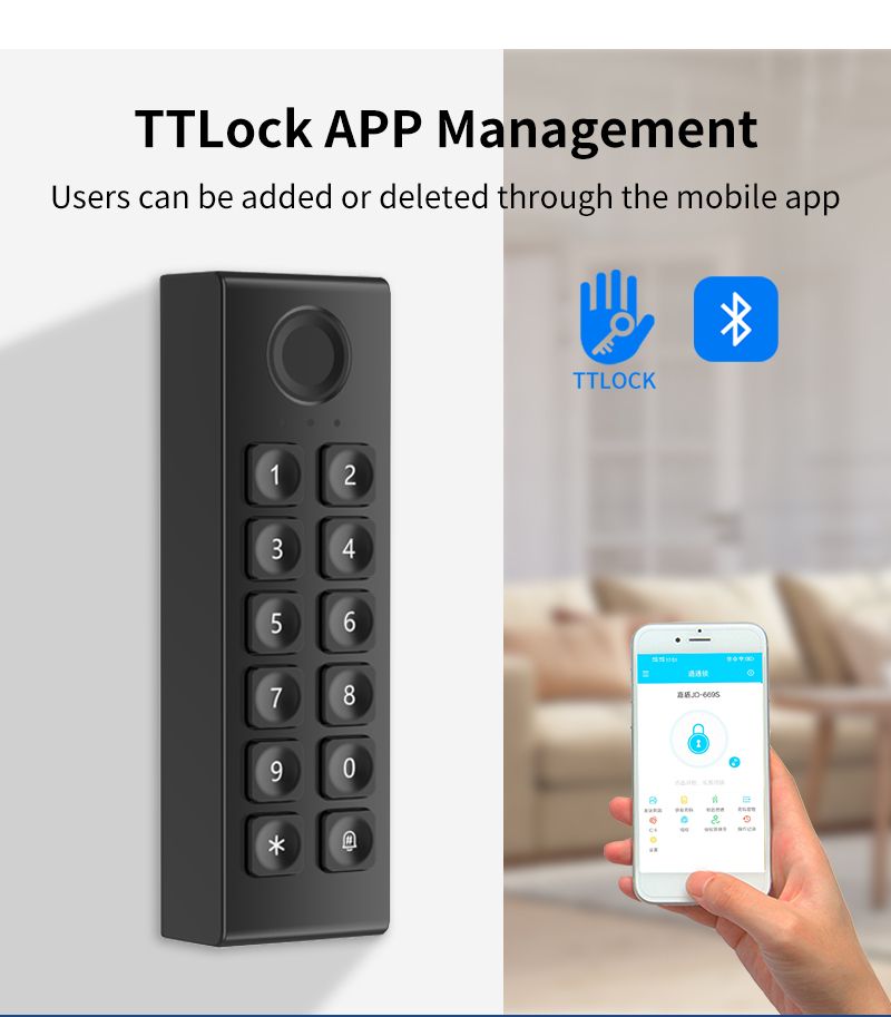 Fingerprint Wireless Keypad Door Access Control System TTLOCK APP ...