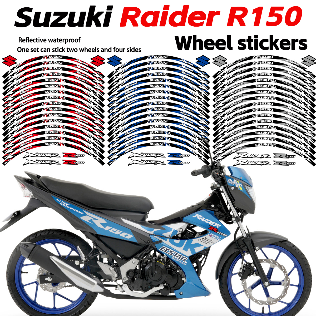 For Suzuki Raider R150 Raider R150Fi Mags Sticker Motorcycle Wheel Hub ...