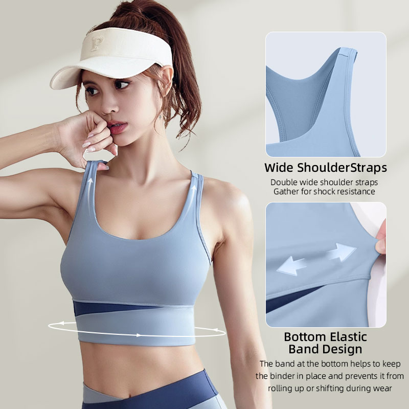 FUYOGI Seamless Sports Bra Women Widened Straps Sexy Solid Color ...