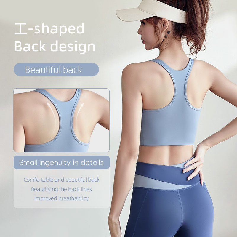 FUYOGI Seamless Sports Bra Women Widened Straps Sexy Solid Color ...