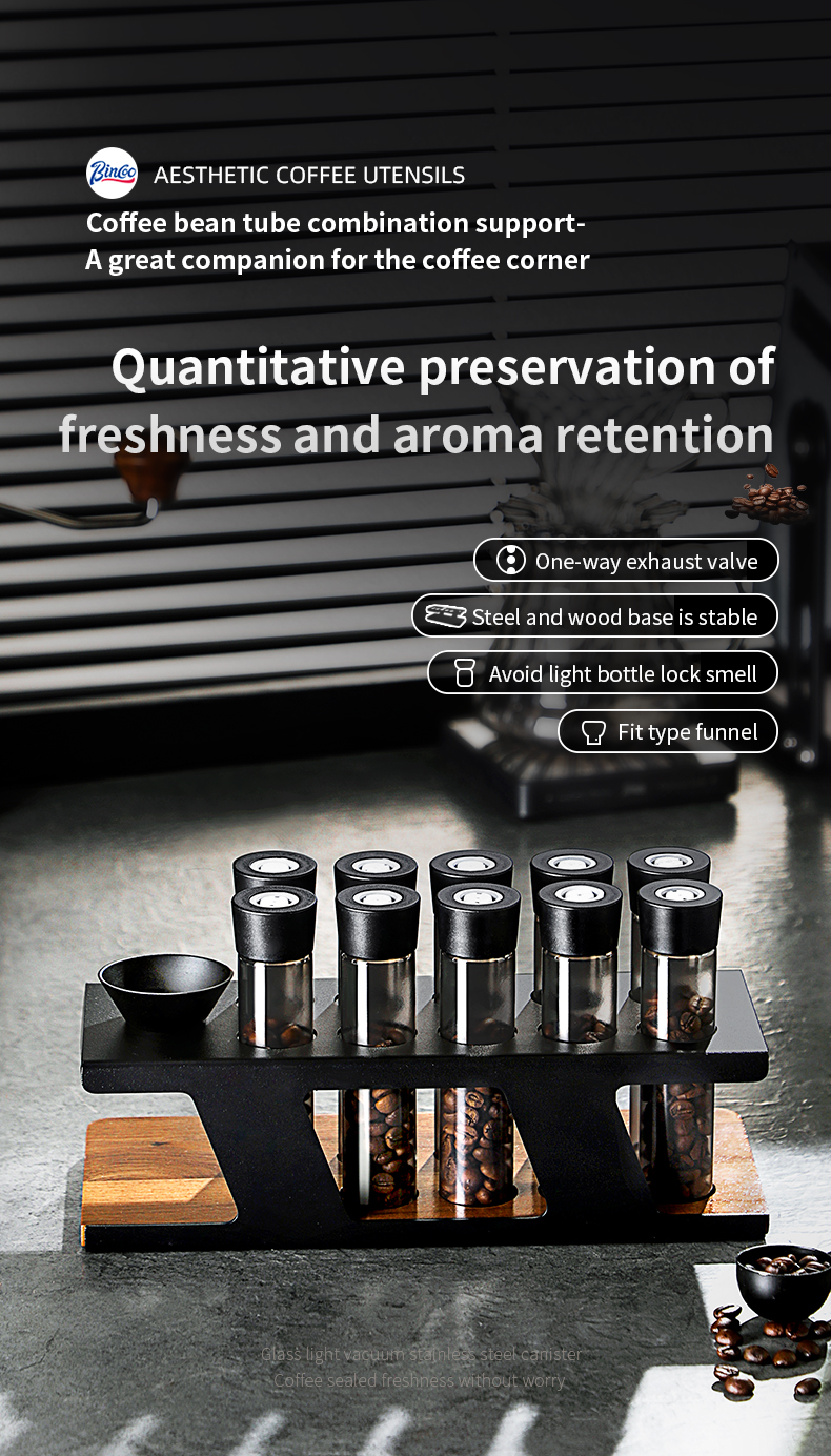 Bincoo Coffee Bean Storage Rack Coffee Bean Sorting Bottle Coffee Bean ...