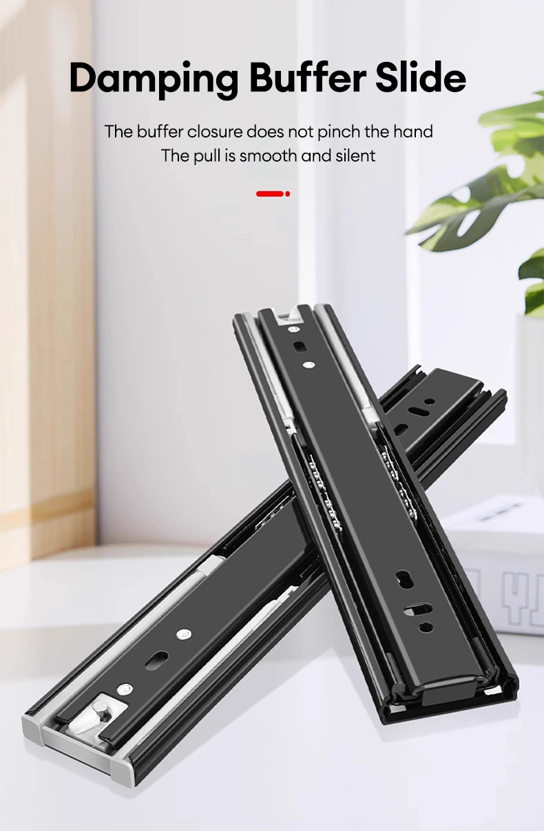 KEVE 2PC Hydraulic Drawer Guide Slide Thickened Soft Close Heavy Duty ...