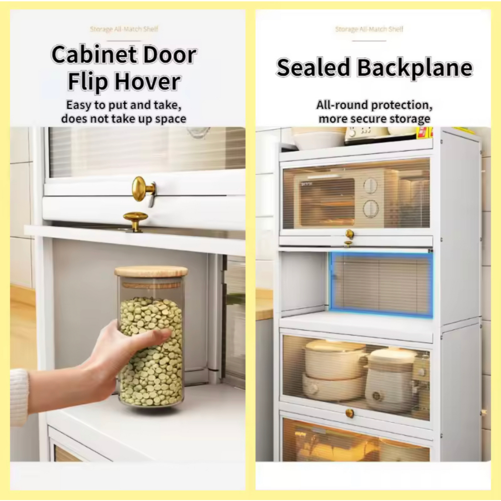 Geometric Home 3/4/5-layer Kitchen Storage Rack Dustproof ...