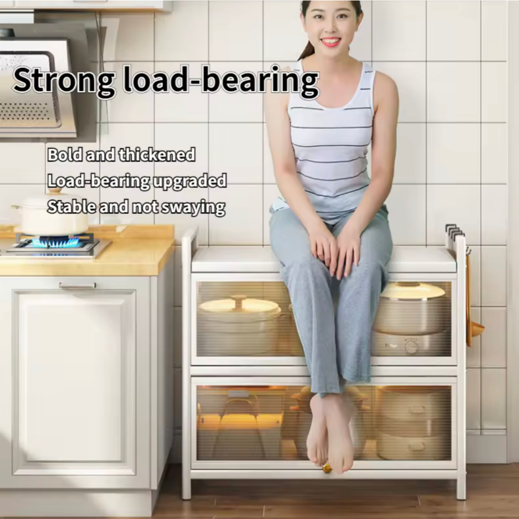 Geometric Home 3/4/5-layer Kitchen Storage Rack Dustproof ...