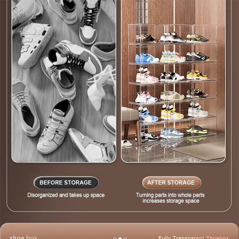 Acrylic Shoe Box Shoe Storage Box Storage Organizer Stackable Magnetic ...