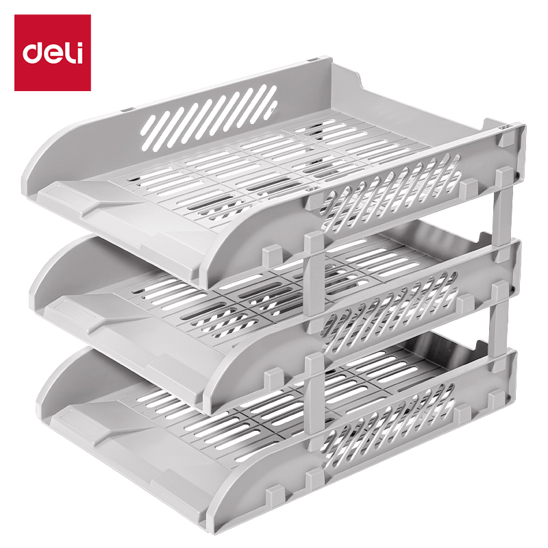 Deli 2-3 Layer A4 Paper File Holder Storage Box Office Stationery ...