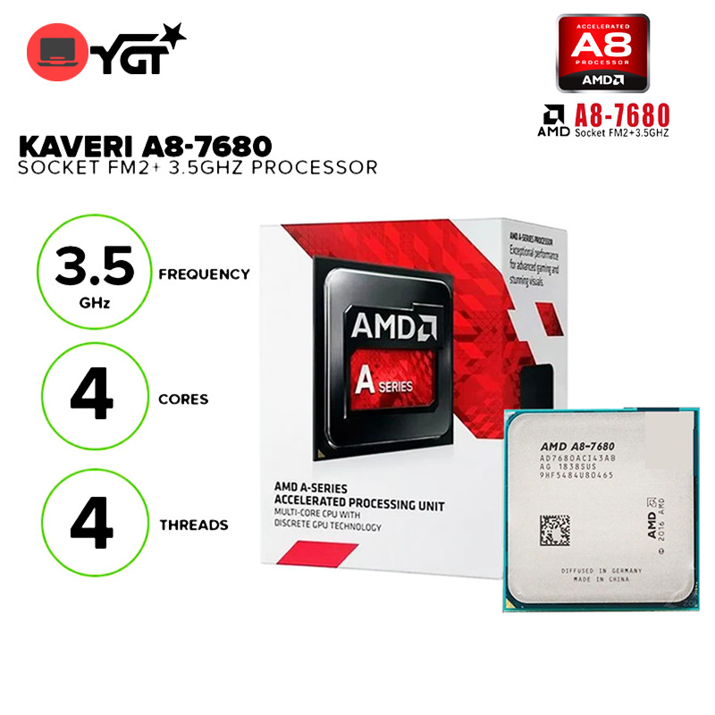 AMD A8-7680 Desktop Processor CPU Tray Type 4 Core 3.5GHz Socket FM2 ...