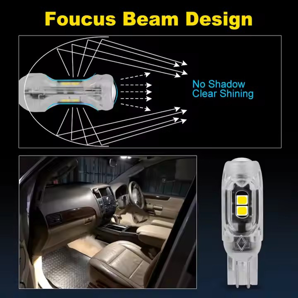 T10 W5W Lens Led Flash Strobe Bulb 194 WY5W Flashing Interior Parking 