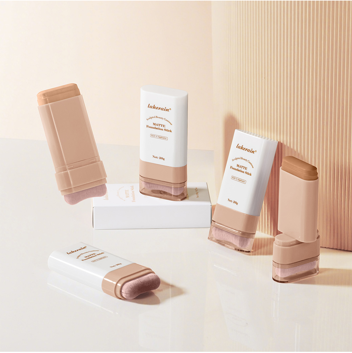 Lakerain Multi-Use Foundation Stick Makeup With Built-In Brush,Flawless ...