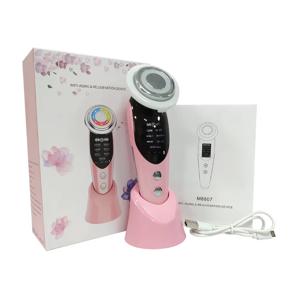 7 in 1 RF EMS Facial Massager Skin Care Tools Face Lift Multifunction ...
