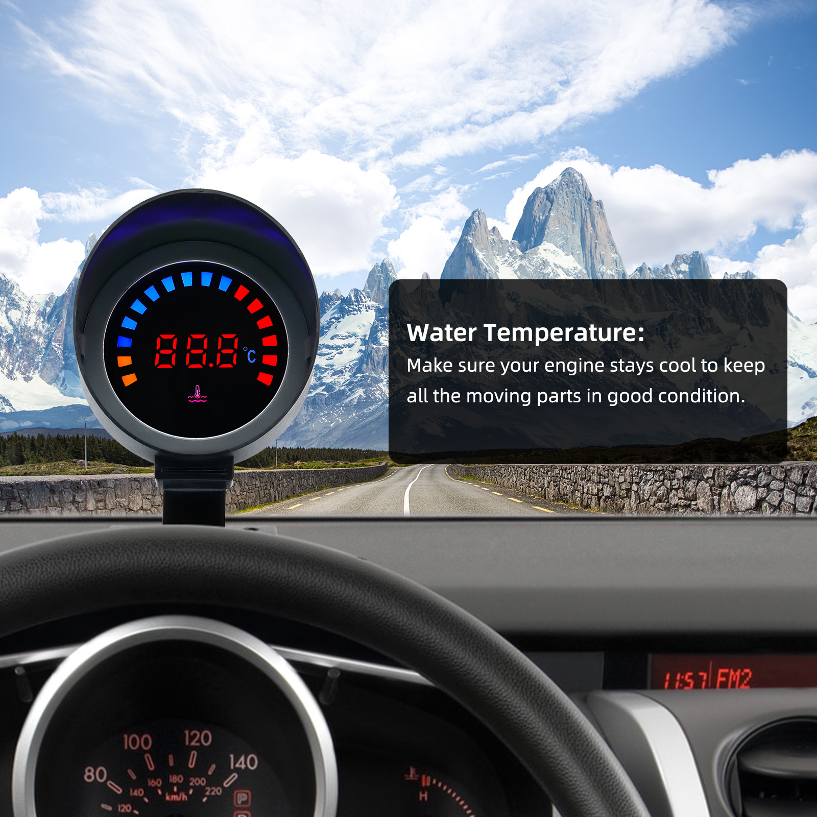 NEW LCD Auto Car Water Temp Gauge + Water Temperature Sensor 10MM Car ...