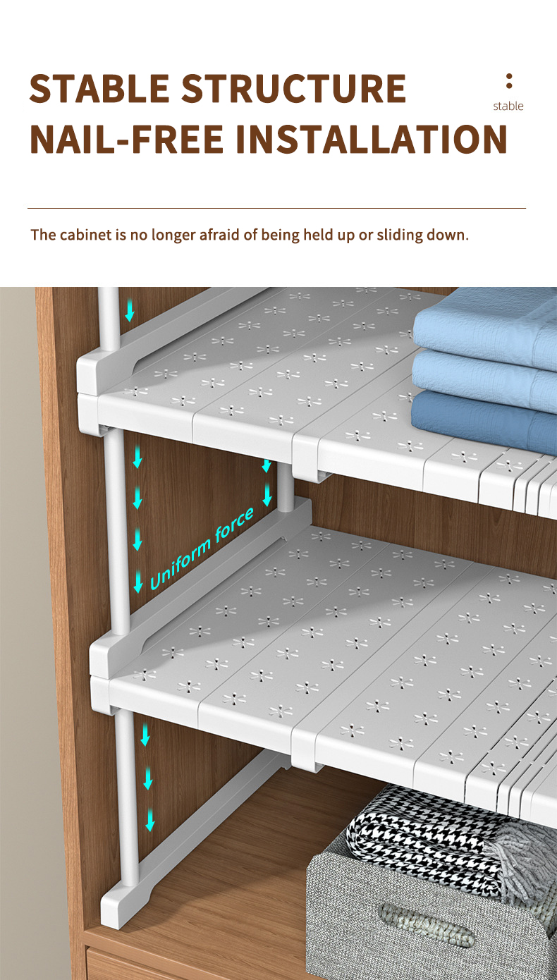 Geleby Layered Wardrobe Organizer Adjustable Closet Layer Organizer ...