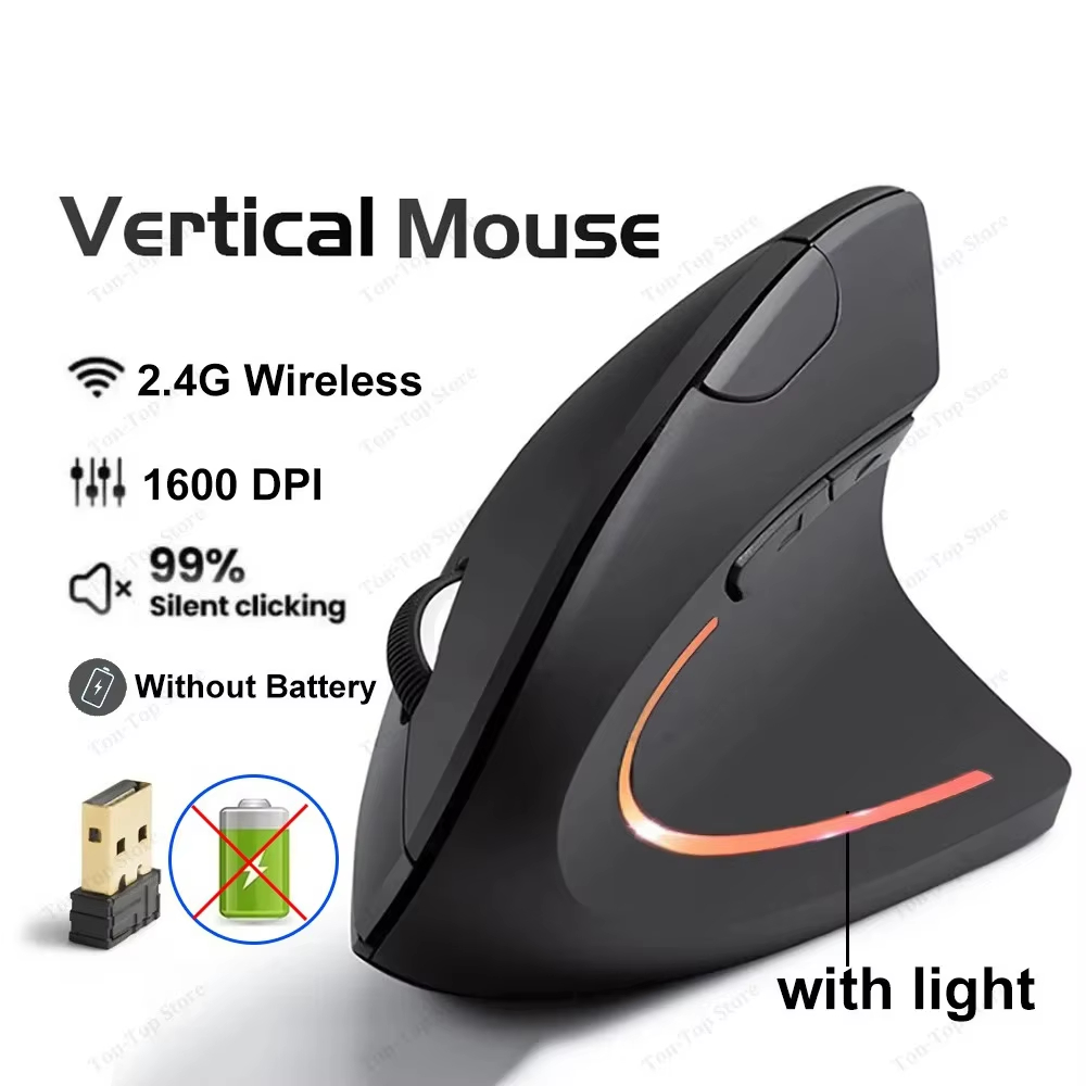 Vertical Ergonomic Mouse 2.4G Wireless Dual Mode Bluetooth Mice RGB ...