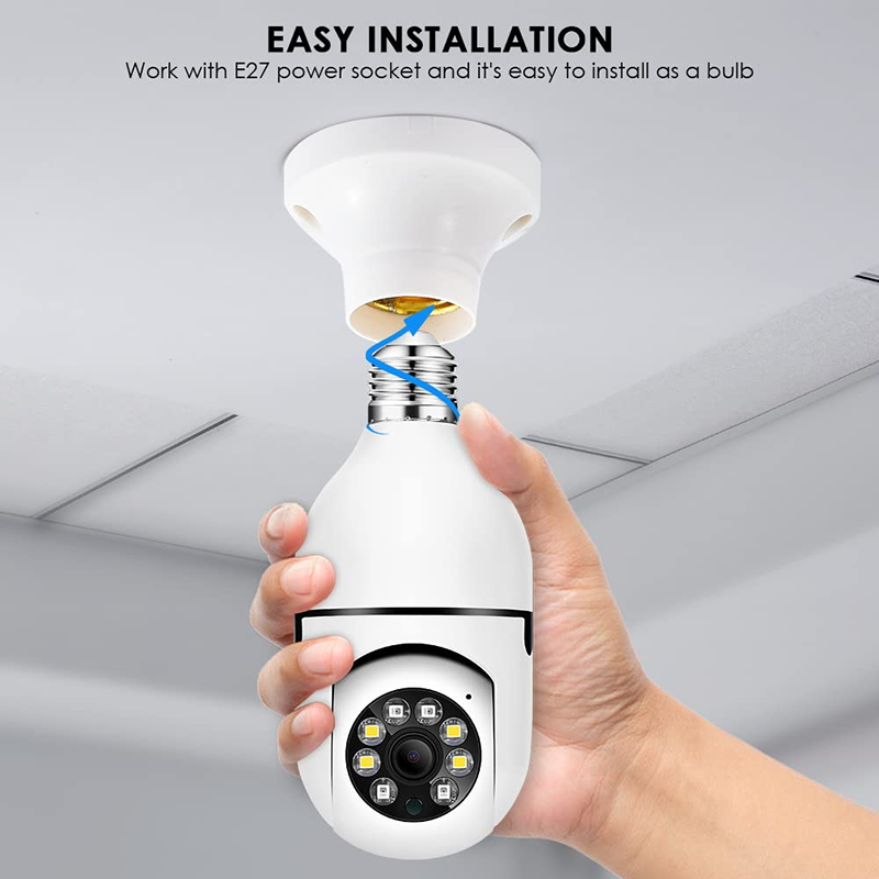 CCTV Bulb Auto Tracking 360 Wi-Fi PTZ IP Camera Indoor 10m Night Vision ...