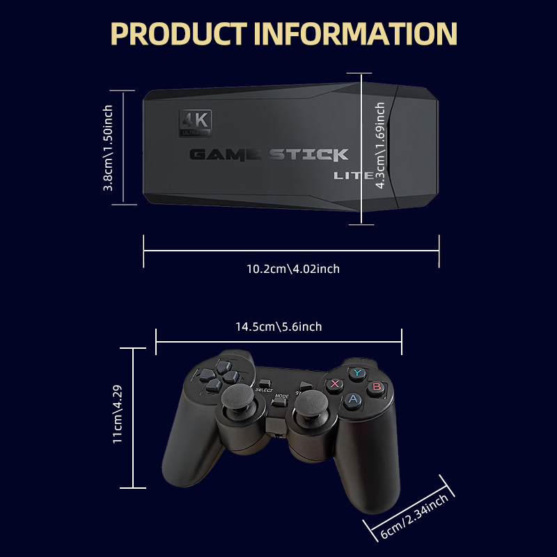 M8 Pro Max Video Game Console TV HD Game Stick 4K with 20,000 Retro ...