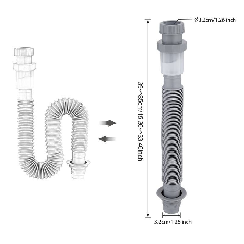 BAOKEMO Washbasin Flexible Sink Expandable Drainage Pipe Basin Plastic ...