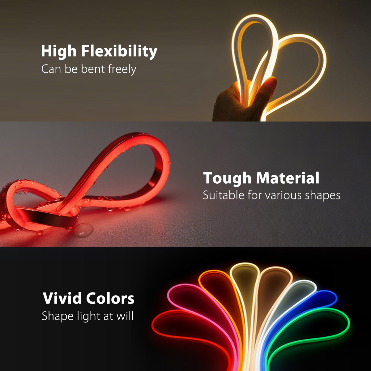 WELLMAX Neon Strip Light 12V 2M-5M Flexible Indoor Decorative Lights ...