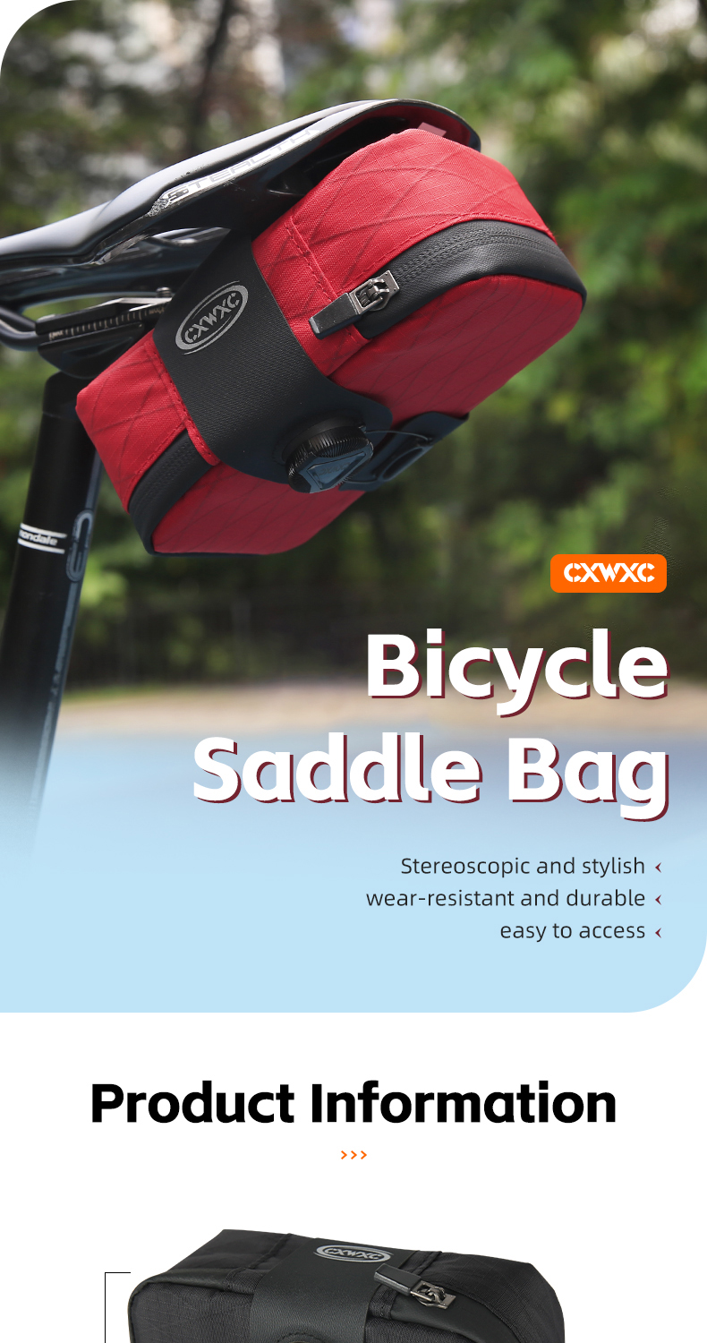 CXWXC Mini Bicycle Saddle Bag BOA System 0.6L Lightweight Small MTB ...