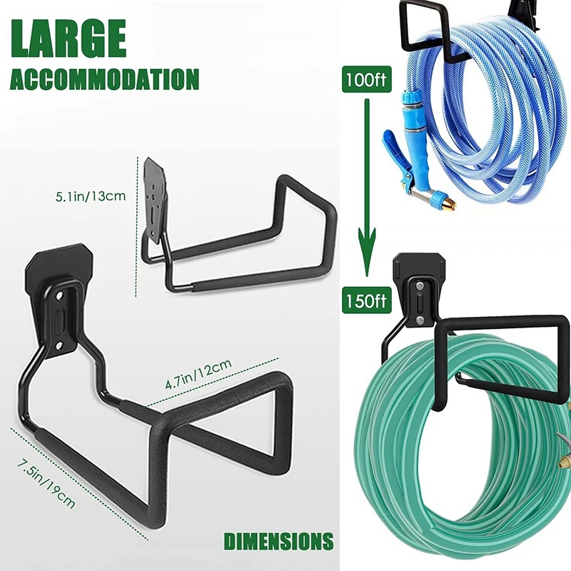 Hose Holder Garden Hose Hanger Rack Garage Hooks with Anti-Slip Coating ...