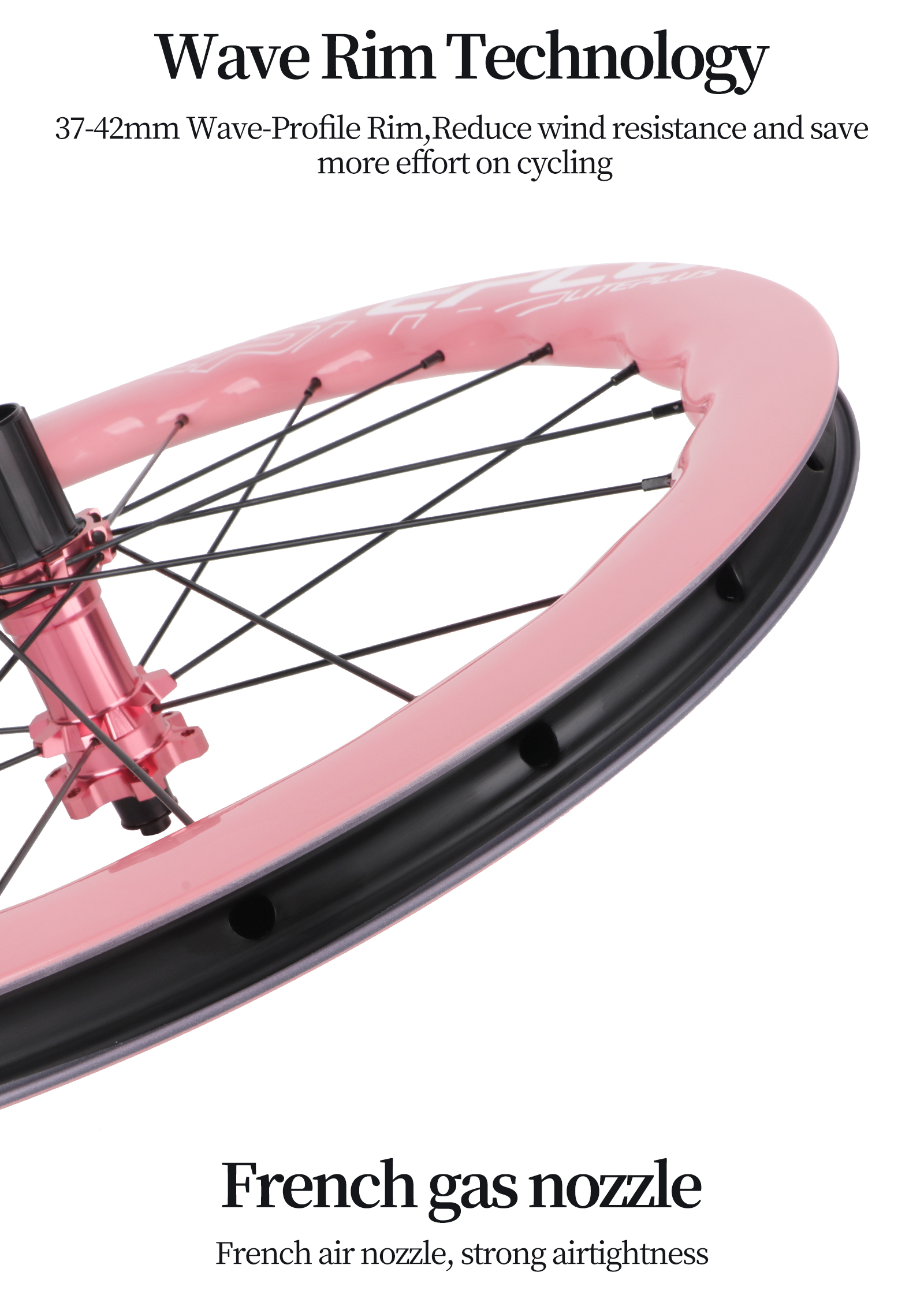 LITEPLUS Folding Bike Wavy Carbon Fiber Wheelset - 20-inch, Modified ...