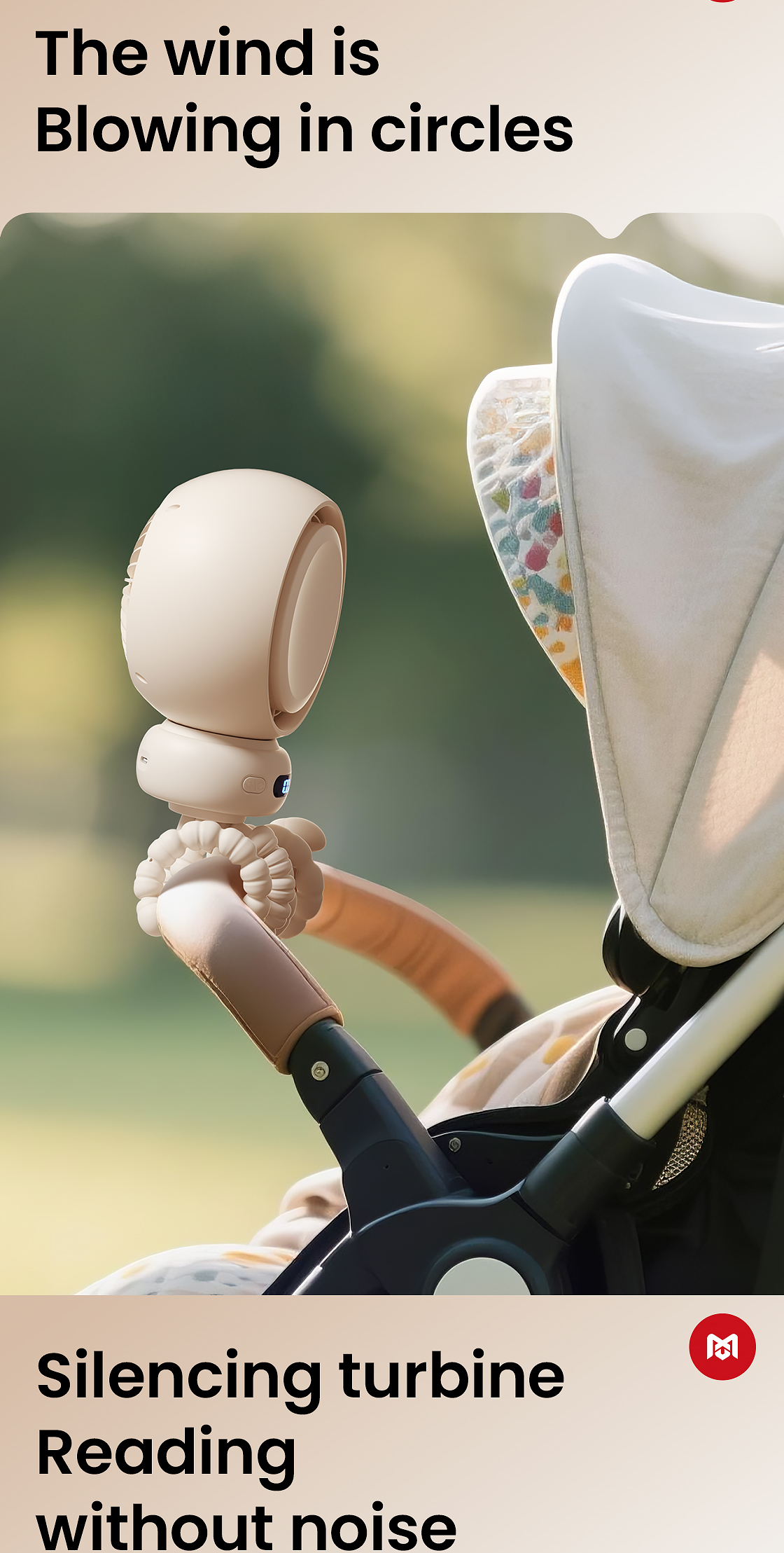 MAXAWEI Stroller Fan 5 Gear Wind Speed Baby Fan Anti Pinch Portable Fan ...