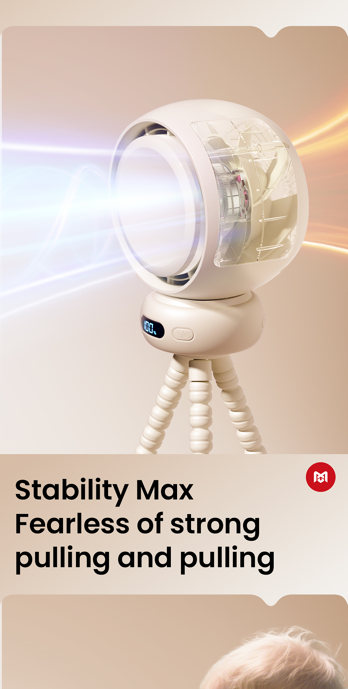MAXAWEI Stroller Fan 5 Gear Wind Speed Baby Fan Anti Pinch Portable Fan ...