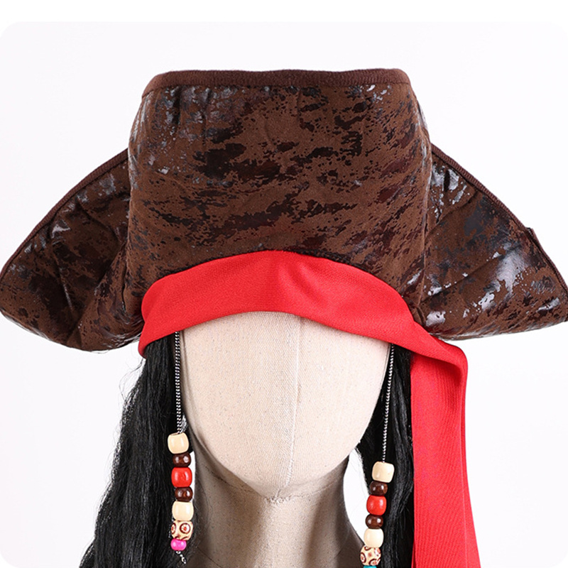 Pirates Brown Hat Wig Headband Set