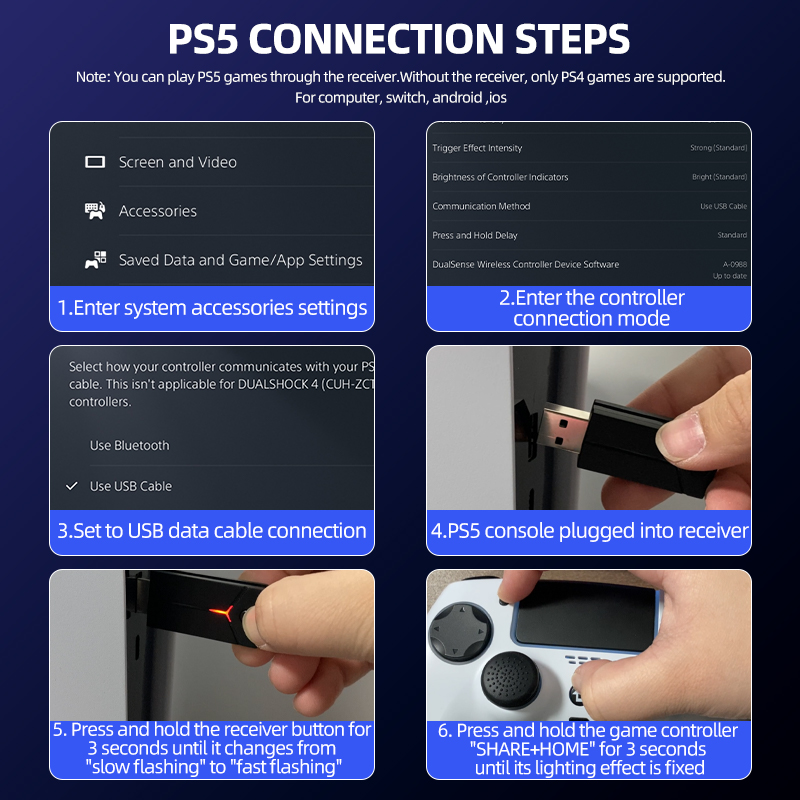 VILCORN PS5 Controller Playstation 5 Bluetooth Wireless Controller Game ...