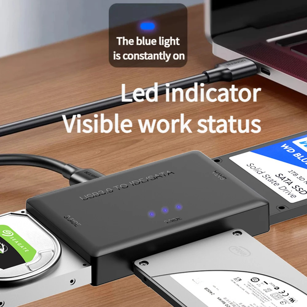 SATA/IDE to USB 3.0 Hard Disk Adapter Hard Drive Reader for 3.5 2.5 ...