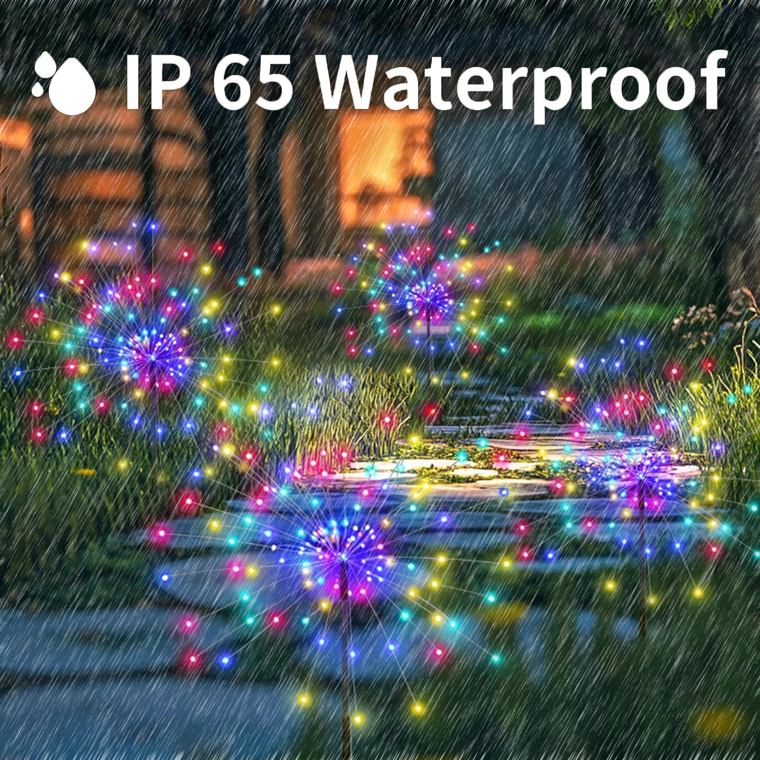 【Buy1Get4】 Solar Fireworks Lights Outdoor Waterproof 8 Lighting Modes ...