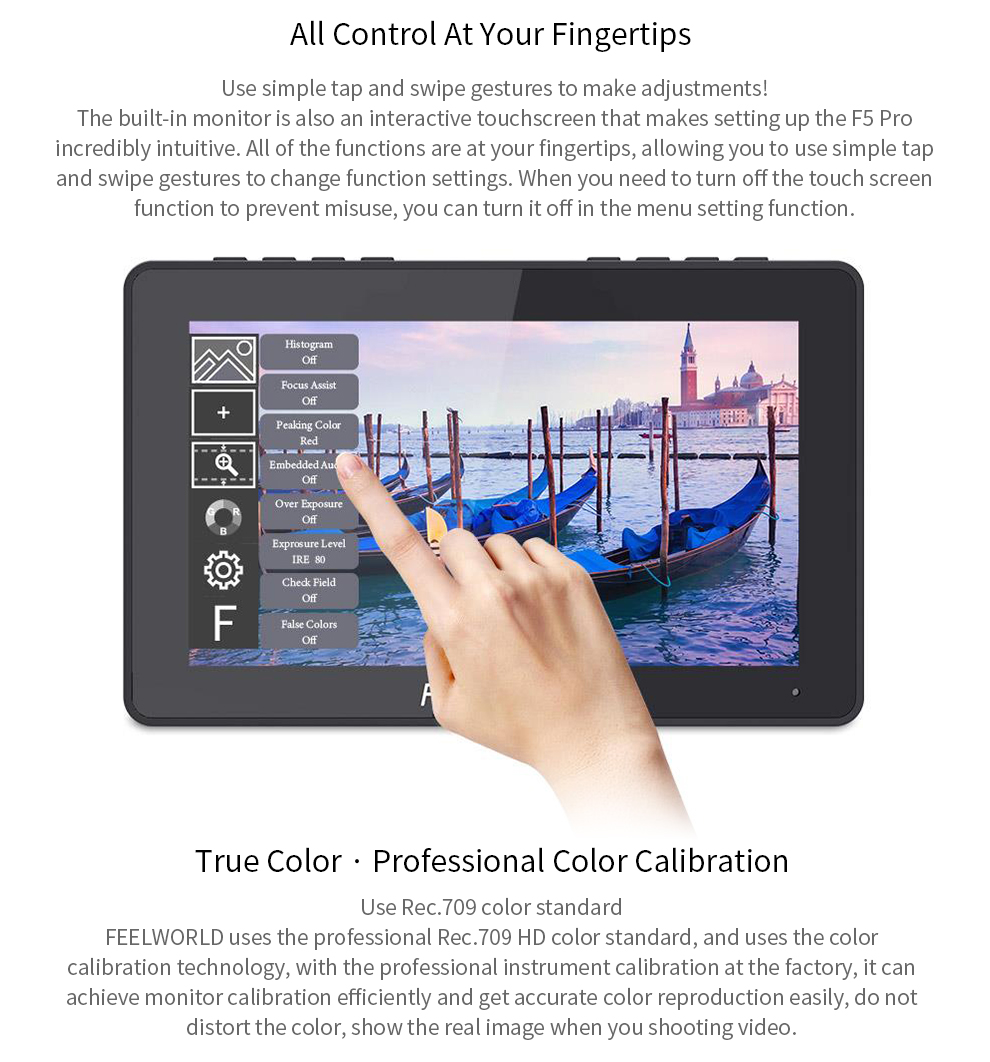 FEELWORLD F5 Pro V4 6 Inch Touch Screen 3D LUT DSLR Camera Field ...