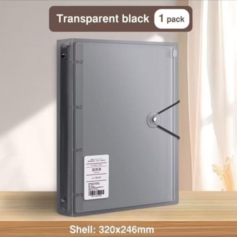 A4 Four-Hole Binder Large Capacity File Folder Portable Buckle File ...