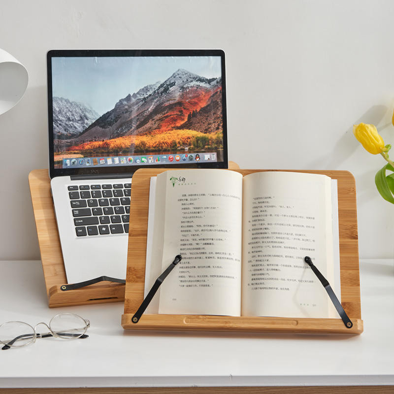 Adjustable Reading Bookstand Wooden Book Holder Stand Foldable For ...