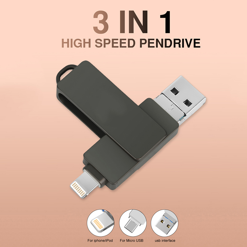 Three-in-One Flash Memory Driver 32GB, 64GB, 128GB 256GB, 512GB, 1TB ...
