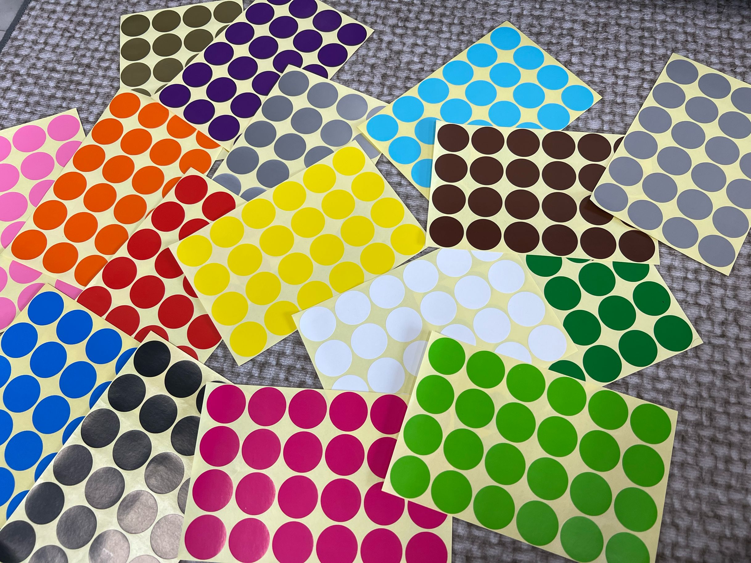 24Pcs/Sheet Color dot label stickers 32mm color label classification ...