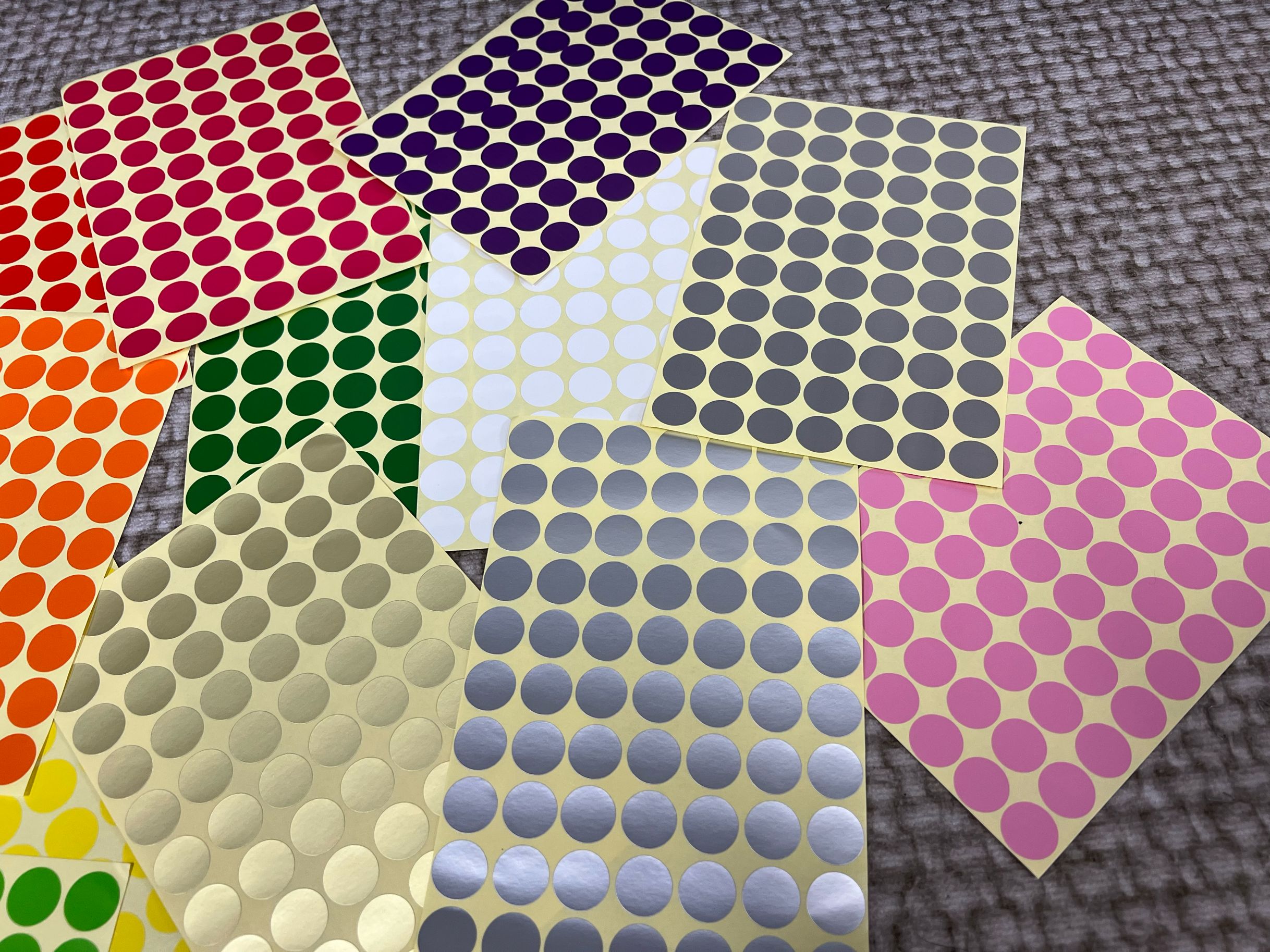 19mm，70Pcs/Sheet Color dot label stickers 19mm color label ...