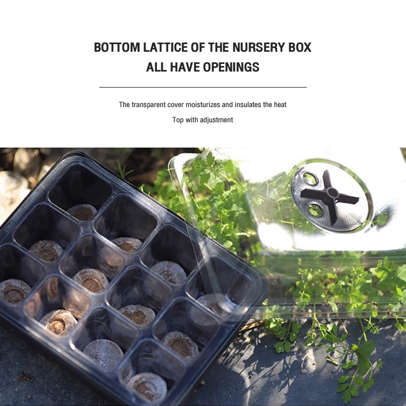 12-hole seedling box three-piece set of plastic transparent three-in ...