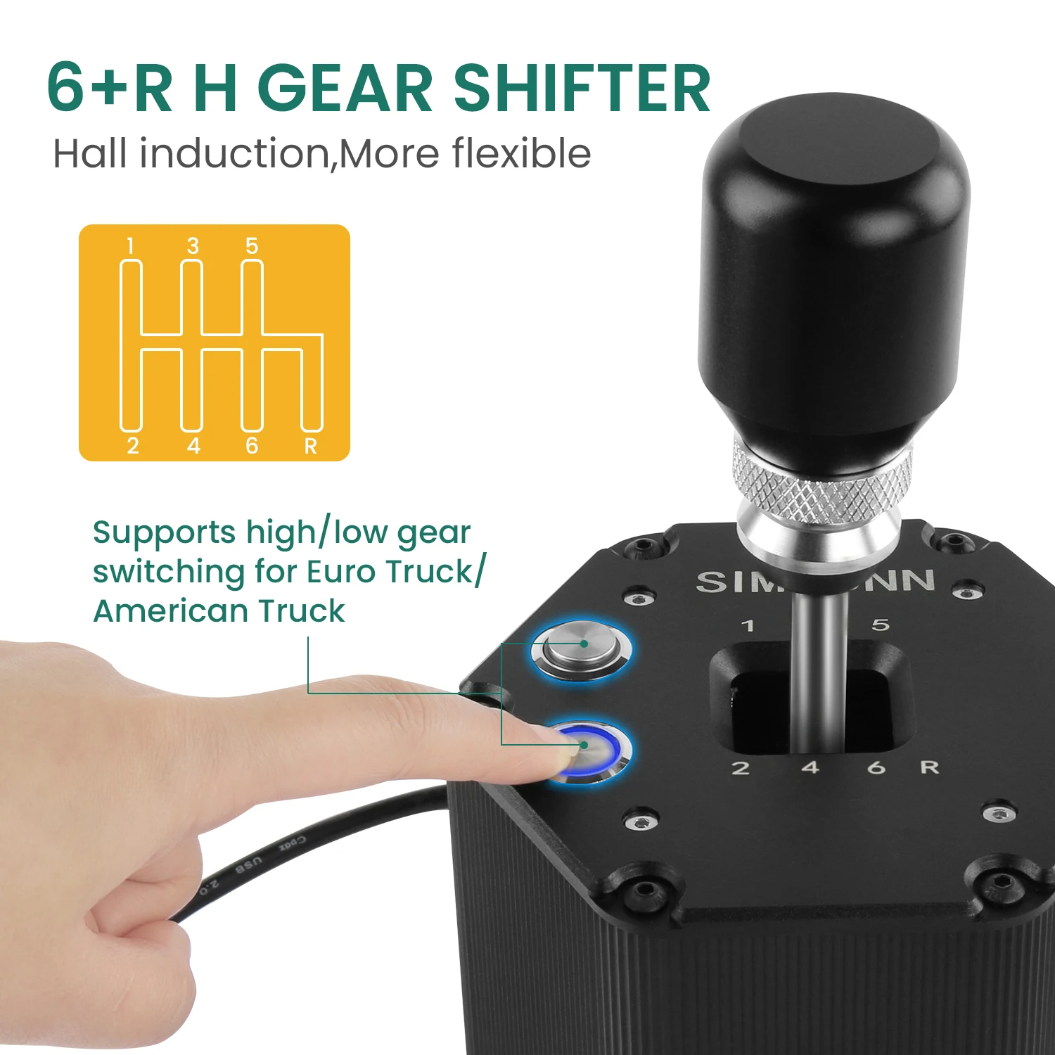 SIMSONN PC 6+R H Gear Shifter compatible with Logitech G27 G29 G25 G920 ...