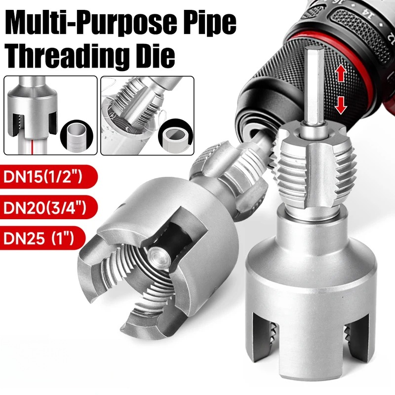 DN15/20/25 Pipe Threading Tool Hex Shank Die Internal External Threads ...