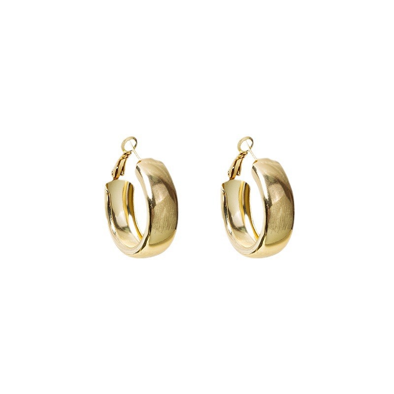 New Hypoallergenic Wide-Faced Large Circle Metal Ear Loops with Unique ...