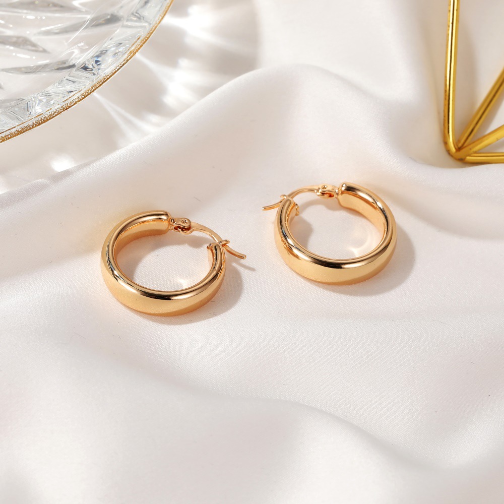New Hypoallergenic Wide-Faced Large Circle Metal Ear Loops with Unique ...