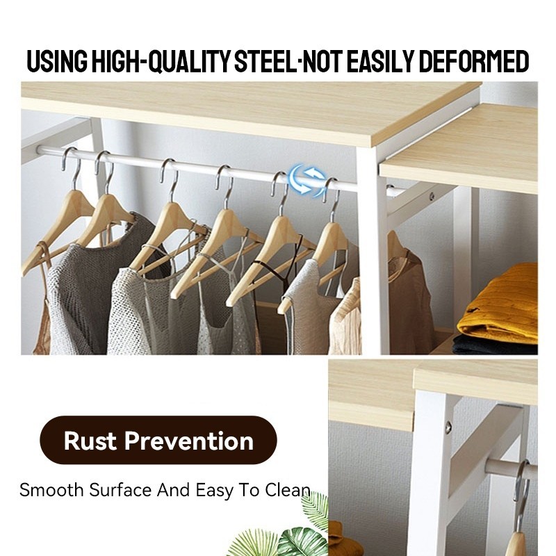 Bedroom Clothes Rack Open Combination Thickening Hanging Wardrobe ...