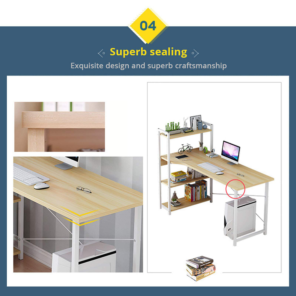 Computer Table Study table Desk with Shelves Home Office Desk for ...