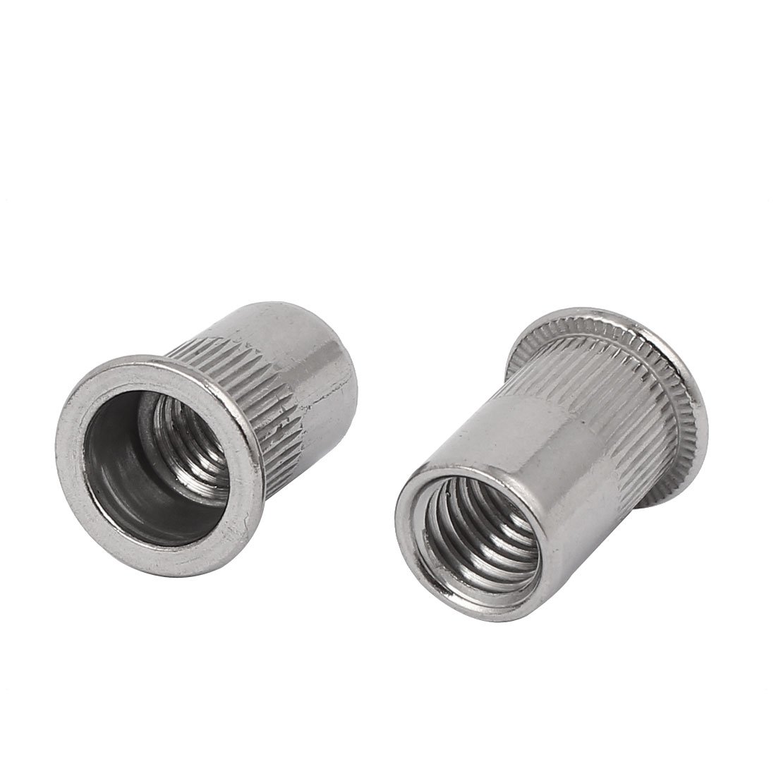 100pcs M5/M6 Stainless Steel Rivet Nut Flat Head Rivets Screw Threaded ...