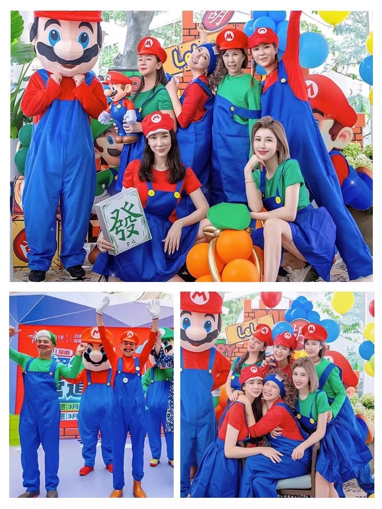 Halloween Super Mario Costume Anime cosplay Costume Mario Suit Theme ...