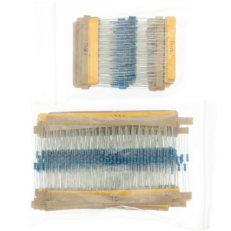 600PCS/LOT 1/4W Metal Film Resistor Kit 1% Resistor Assorted Kit Set 10 ...