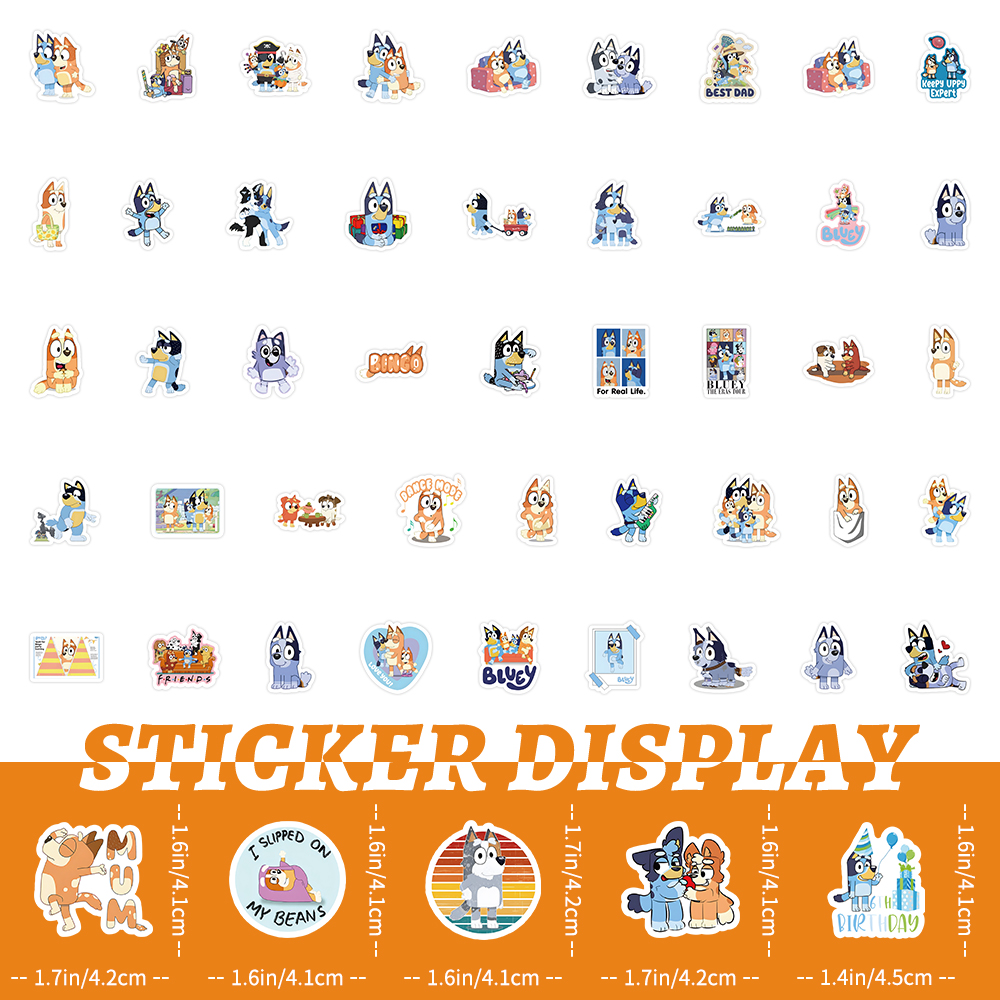 103pcs Cartoon Bluey Sticker DIY Computer Suitcase Guitar Waterproof ...