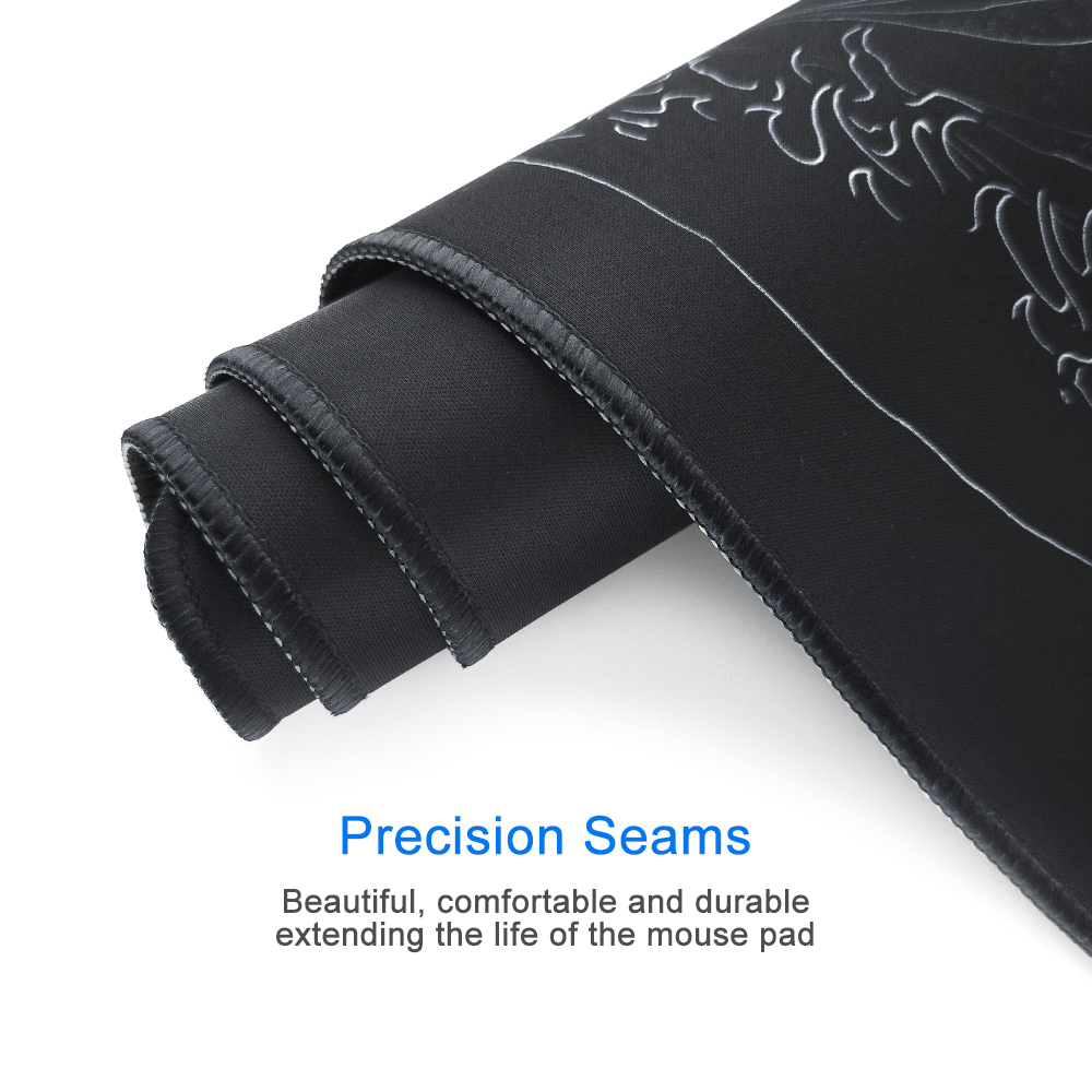 Large Gaming Mouse Pad, Japan Black Sea Wave Mousepads With Non-Slip ...
